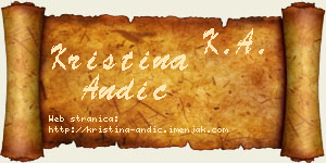 Kristina Andić vizit kartica